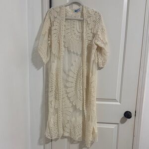 Rebellion Cream Lace Swim Coverup